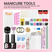COSCELIA Acrylic Nail Kit Complete Set 3PC Acrylic Powder 6pcs Gel Polish Set 100pcs Acrylic Nail Tips Manicure Art Gift for Women