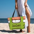 thumbnail image 6 of Fuzoiu Fresh Sushi Print Waterproof Beach Tote Bag for Women Girls with Zipper,Sandproof Pool Swim Bag,Large Capacity Beach Travel Bag for Pool Swim Travel Everyday, 6 of 7