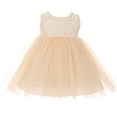 thumbnail image 4 of Baby Girls Sleeveless Lace Tulle Princess Party Birthday Flower Girl Dress Champagne Size M  (K414D), 4 of 4