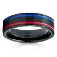 thumbnail image 2 of Red Tungsten Wedding Band Blue Tungsten Ring Men & Women Tungsten Wedding Ring Black Tungsten Ring 6mm Comfort Fit, 2 of 2