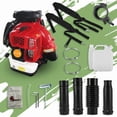 thumbnail image 6 of YNCE 80CC Backpack Gas Powered Leaf Blower 900 CFM 4.8 HP 2 Cycle Grass Lawn Blower Air Cooling, Low Vibration and Ergonomic Design for Outdoor Gard Yard Cleaning and Snow Removal (Red), 6 of 7