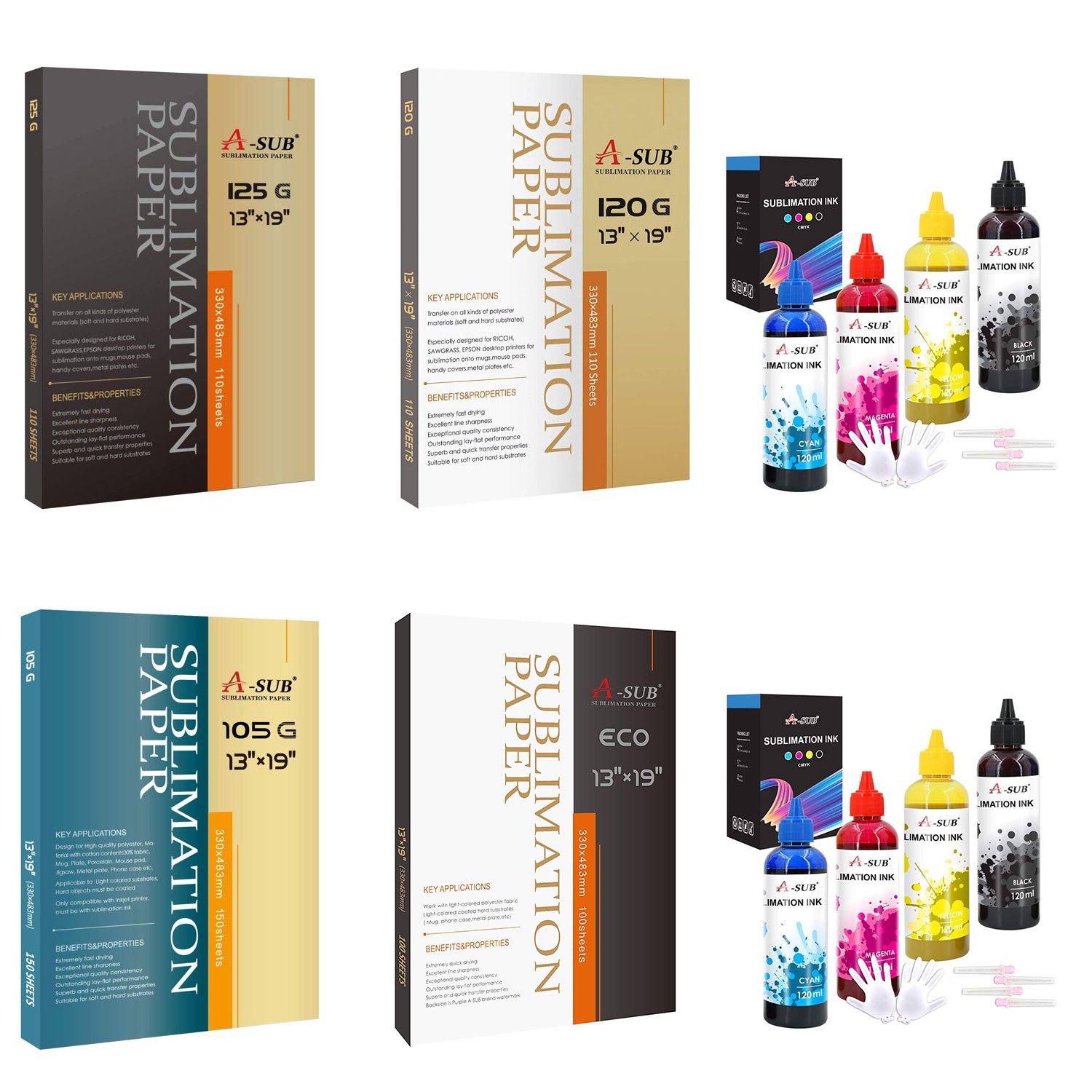 A-SUB Bundle Sublimation Paper 13X19 