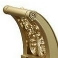 thumbnail image 3 of Bench with Button Tufted Seat and Hollow Floral Carving, Gold, 3 of 5