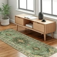 thumbnail image 1 of Boho Vintage Round Rug ft- Faux Wool Dreely Washable Area Rug Small Distressed Throw Rugs Floor Carpet for Door Mat Entryway Bedrooms Laundry (Round - ; Diameter Border ), 1 of 6