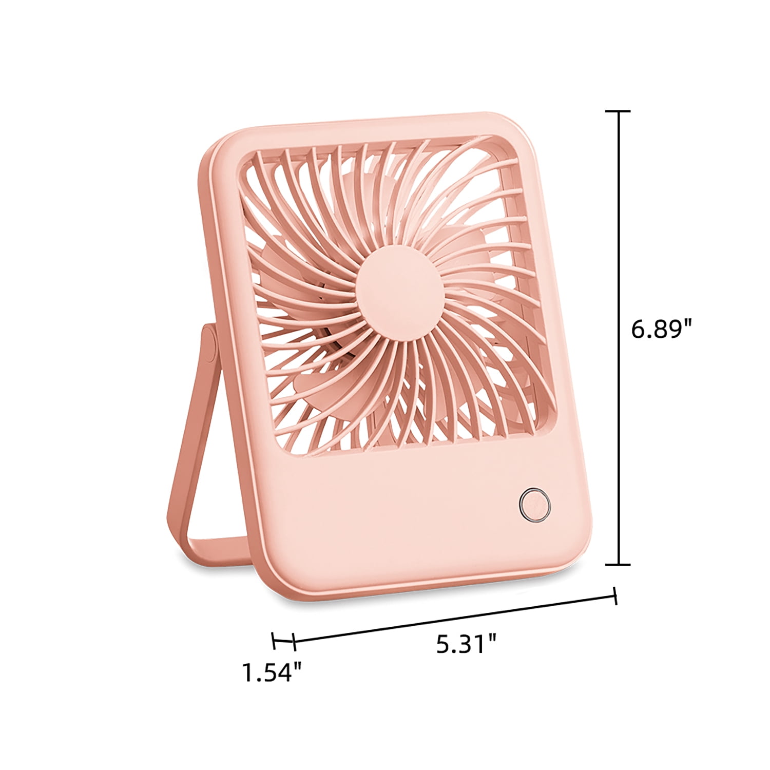 Mainstays 4 in 3-Speed Portable Rechargeable Foldable Fan, Pink Blush, Model FN1041NPB, 2026 Model