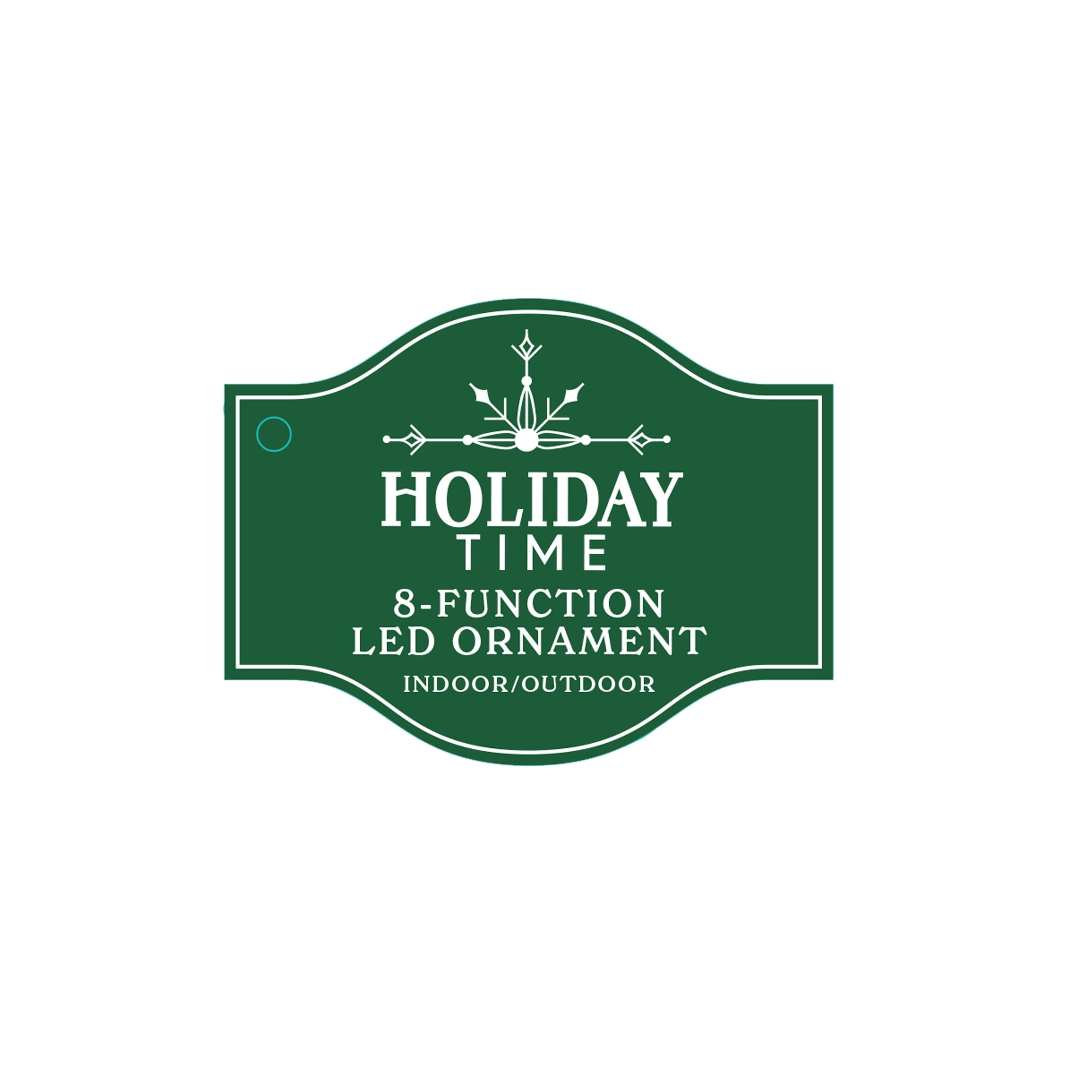 Indoor/Outdoor LED 8-Function Shatterproof Christmas Ornament Decoration with 100 LED Lights, Red, 11.8", by Holiday Time