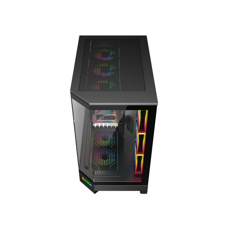 Sama 3021-Black Dual USB3.0 and Type C Tempered Glass ATX