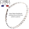 thumbnail image 3 of Camila Paris CP3471 French Headband for Women, Handmade White and Gray, Strong Hold Grip Women's Hair Band, Ligth and Very Flexible, No Slip and Durable Styling Girls Hair Accessories, Made in France, 3 of 6