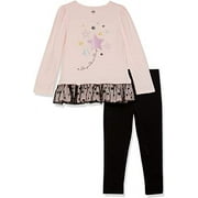 Kids Headquarters QUIET TIME/DEEP BLACK Girls 2 Pc Tunic+Legging Set, US 4