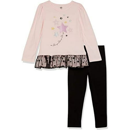 Kids Headquarters QUIET TIME/DEEP BLACK Girls 2 Pc Tunic+Legging Set, US 4