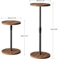 thumbnail image 3 of Adjustable Round Side Table - Small Space Nightstand - Brown Pedestal Design, 3 of 6