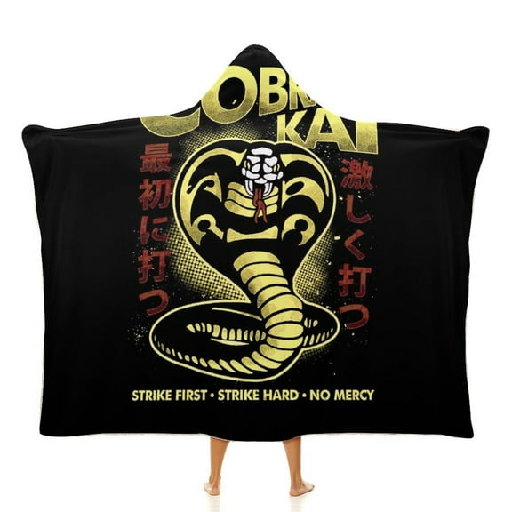 Cobra Kai Wearable Fleece Blanket Hoodie Cloak Hooded Blanket 40"x50"