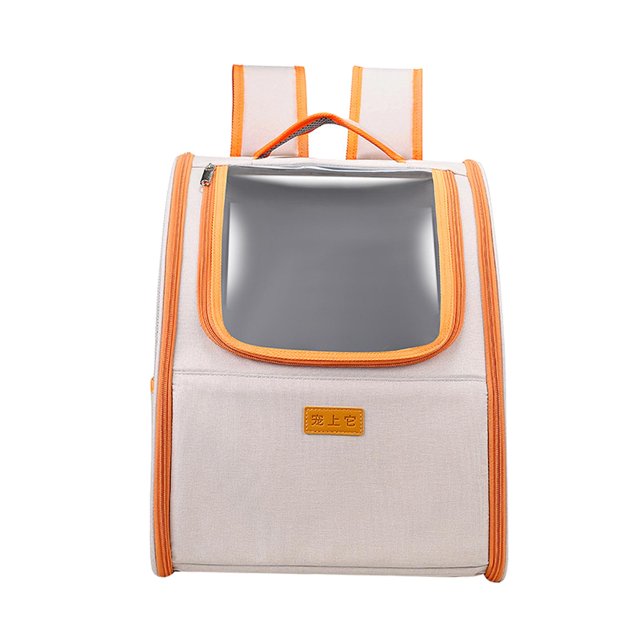 Bolsa de Mochila para gatos Yuyangstore Ventana Transparente Naranja Caja transportadora para gatos