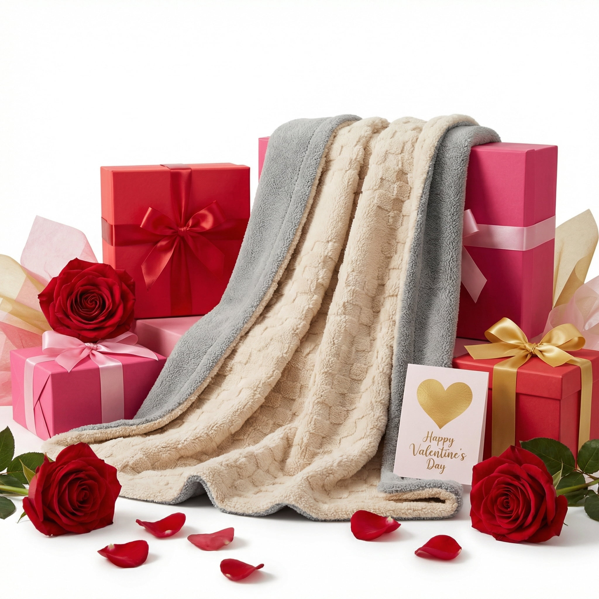 Naipo Heated Blanket Throw 50x60inch Electric Blanket with 6 Heat Settings and 1-4H Auto off Timer, Machine Washable Soft Flannel Fleece Blanket for Couches, Beds for Home Office Use, Beige