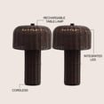 thumbnail image 3 of JONATHAN Y Mia 10" Modern Scandinavian Indoor/Outdoor Faux Wicker Rechargeable/Cordless Dimmable Integrated LED Table Lamp, Dark Brown/Black (Set of 2), JYL7155A-SET2, 3 of 3