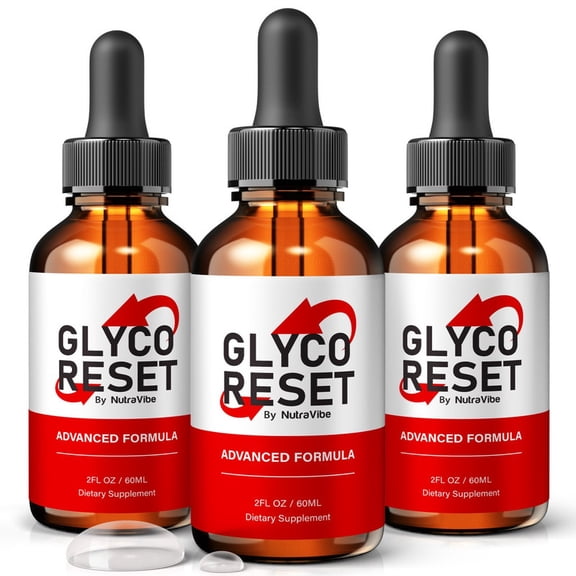 (3 Pack) Glyco Reset Drops – Daily Liquid Formula with a Clean, Natural Blend to Support Natural Flow, Balanced Levels & Healthy Circulation | Convenient for Consistent Use (90 Servings)