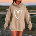 thumbnail image 2 of WZXFASHION Chandail à Capuchon pour Femmes à Imprimé d'Amour Simple, Mode, Ample, Décontracté, Chandail à Capuchon avec Poche, Économies du Printemps, Liquidation, Chandail à Capuchon à Fermeture Éclair Intégrale, 2 of 4