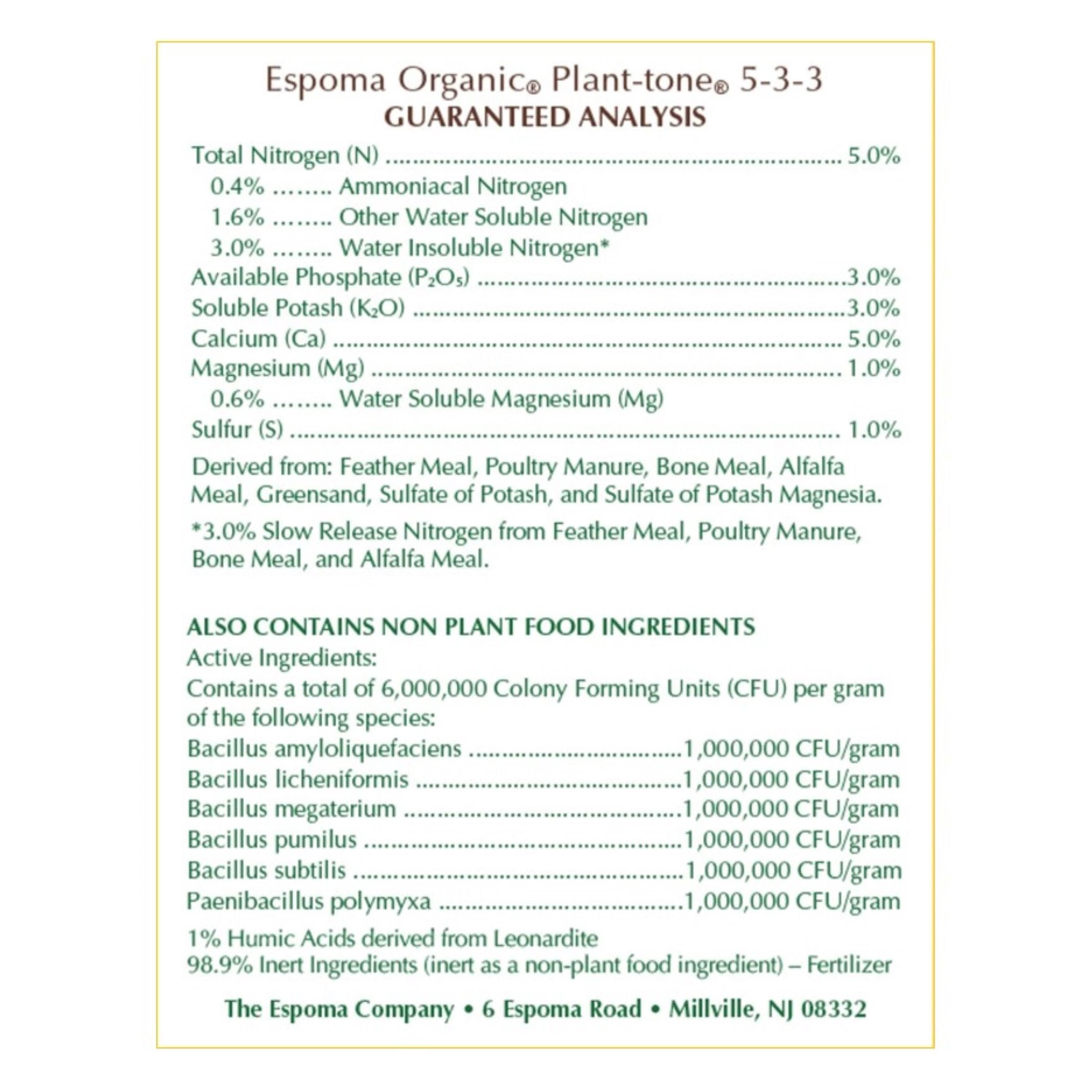 Espoma Organic Plant-tone Plant Food, 5-3-3 Fertilizer, 8 lbs.