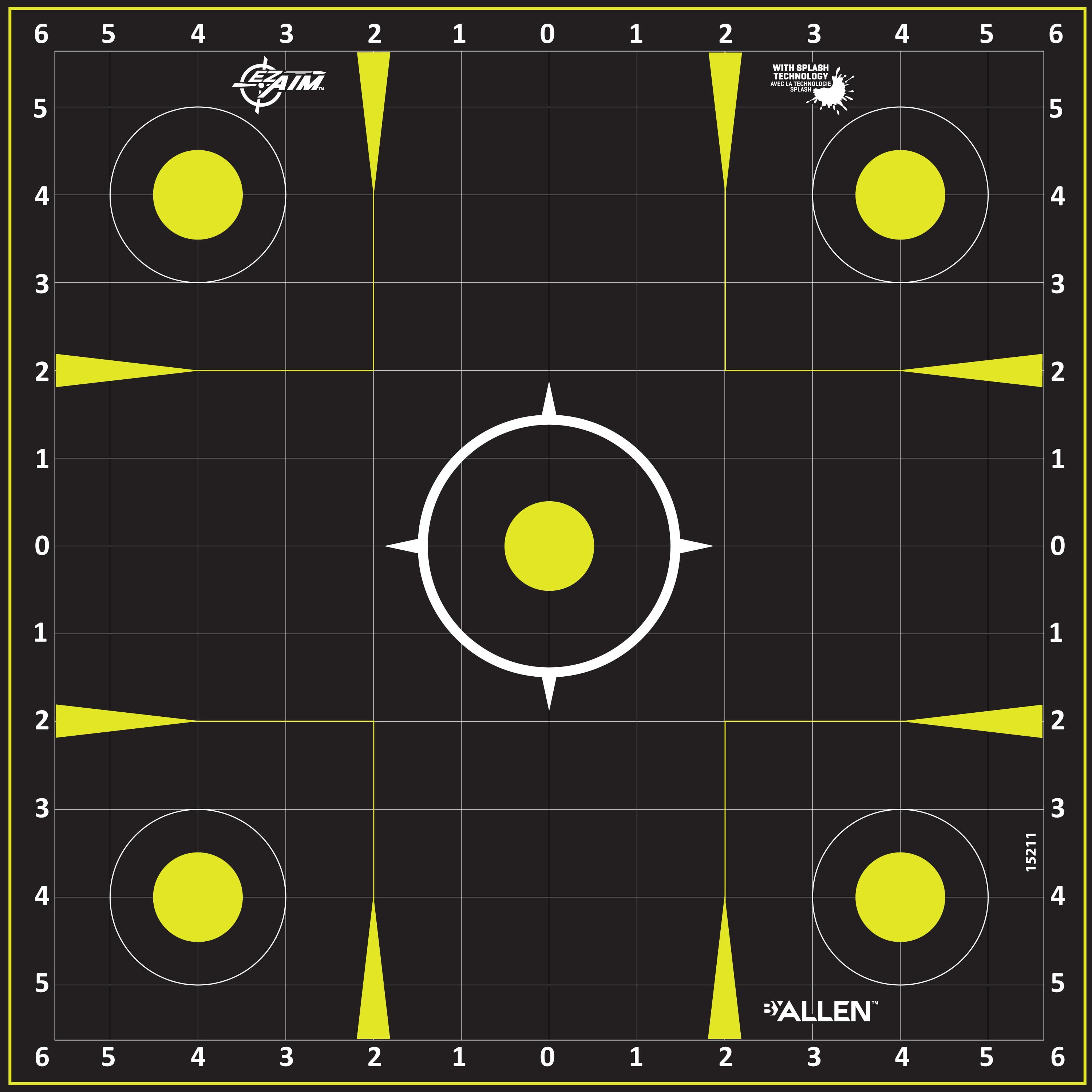Ez Aim Splash Reactive Shooting Targets, Grid, 12" x 12", 12-Pack, Black, Paper Targets, 2 Pack