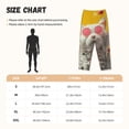thumbnail image 2 of Salouo Floral Sunglasses Cat Art Print Women's Pajama Pants Casual Loose Sweatpants PJs Flowy Pants Drawstring Palazzo for Women Wide Leg Pants Lounge Pajama -Small, 2 of 8