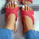 thumbnail image 3 of Sandalias planas recortadas de lino tejidas trenzadas informales de verano a la moda para mujer Wmkox8yii  hj789, 3 of 6