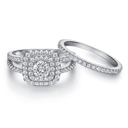 Gyugmhao Wedding Ring Set for Women,Bridal Set 925 Sterling Silver AAAAA Zirconia,Best Gifts for Women,Wife