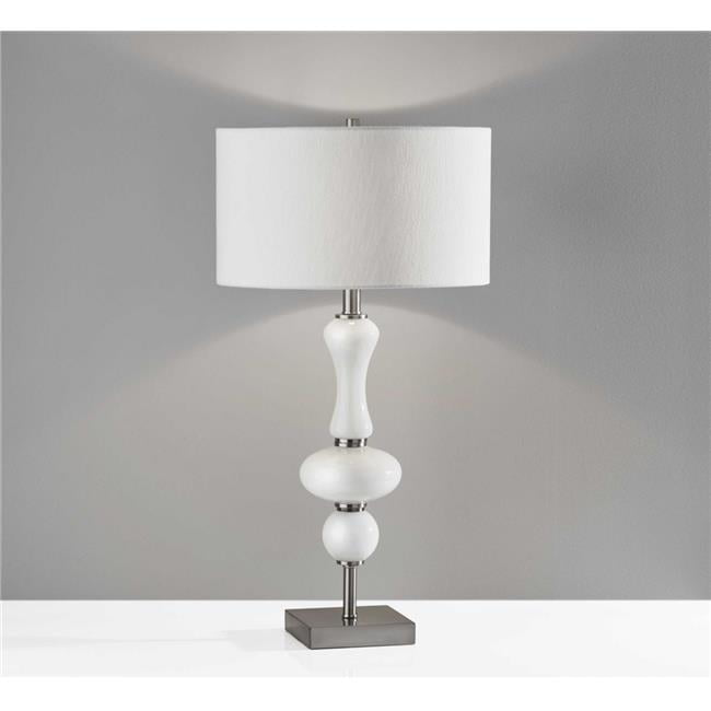 15 X 28 75 Brushed Steel Glass, Brushed Steel Glass Table Lamp
