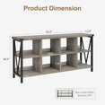 thumbnail image 2 of Yiwa 8 Cube Storage Organizer Bookshelf, 3 Tier Metal Horizontal Bookcase, 62 Inch Console Bookshelves, Industrial Storage Bookcase for Entryway, Long Low Bookshelf for Living Room, 2 of 6