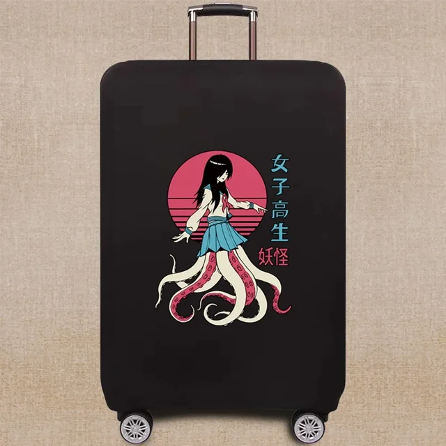 Travel Accessory Suitcase Cover Luggage Protective Case Cute Monster Pattern Series 18-32Inch Trolley Cover Elastic 8cute monster017 L