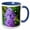 Blue/White, variant on 3drose, Usa, Michigan. Blooming French Lilac., 11oz Two-tone Green Mug