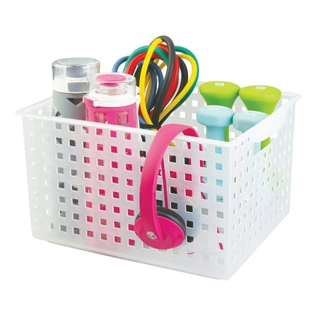 iDesign Spa Plastic Storage Organizer Basket with Handle for Bathroom, Health, Cosmetics, Hair Supplies and Beauty Products, 11.2