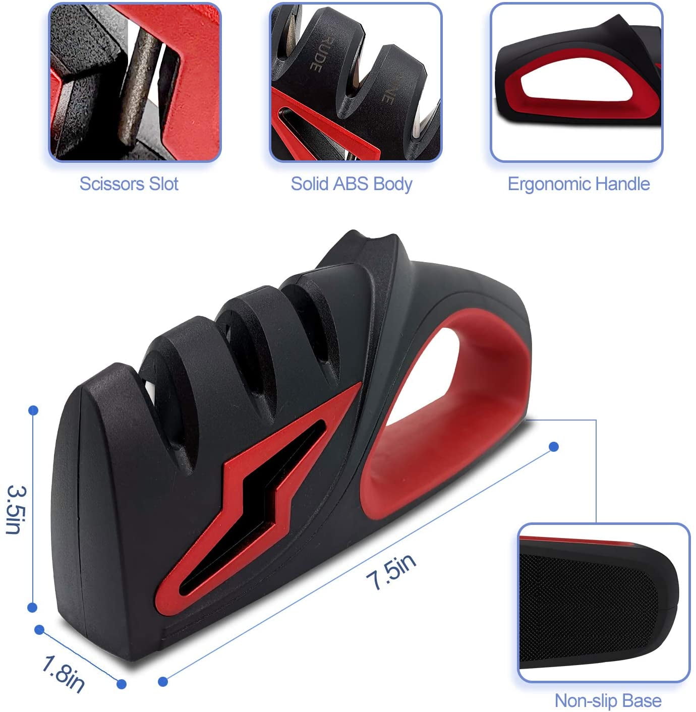 LNKOO Knife Sharpener 4-in-1 Kitchen Professional function Knife Sharpening Tool Chef's Choice Diamond Ceramic Steel Scissor Sharpener