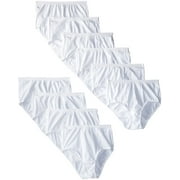 Women's Fruit Of The Loom 10DBRWH Ladies White Cotton Brief Panties - 10 Pack (White 7)