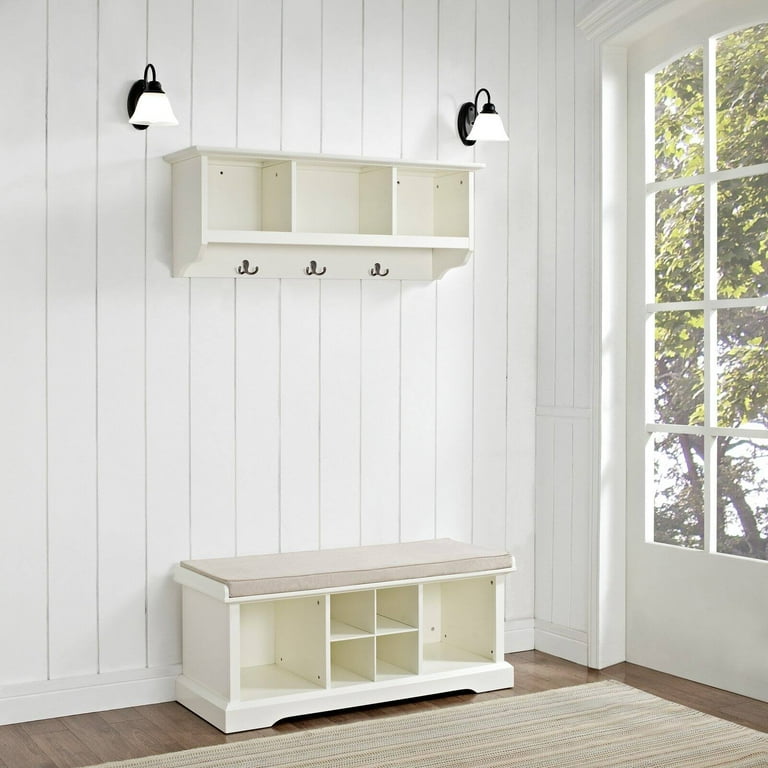 Crosley Brennan Entryway Storage Shelf Bookcase, White