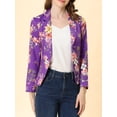 thumbnail image 6 of Allegra K Women's Open Front Floral Print Blazer, 6 of 7