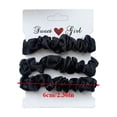 3PCs Silk Satin Skinny Small Scrunchies Set Solid Color Hair Ties