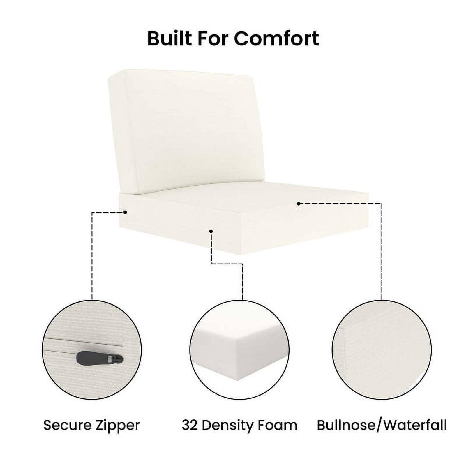 Covers&All Outdoor Sunbrella Deep Seat Cushion Set, Water, UV & Fade Resistant Patio Chair Cushions, High-Density 5" Thick Seat & Back Cushions for Outdoor Furniture