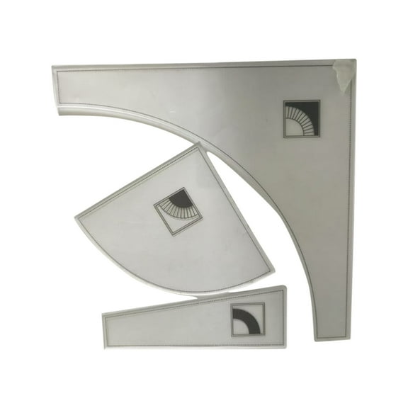 multicolor Set Of 3 Fan Shaped Quilt Sewing Rulers #3WHc5