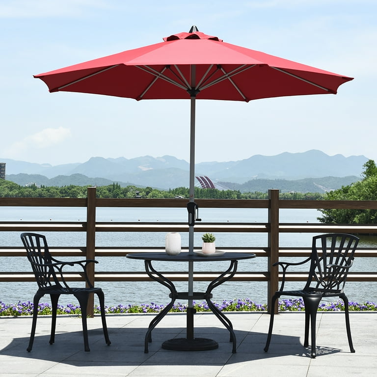Costway 9' Patio Market Umbrella Outdoor Table Aluminum Costway 9' Patio Market Umbrella Outdoor Table Aluminum