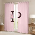 thumbnail image 2 of Erosebridal Teens Spring Garden Rose Blackout Curtains Set of 2 (52x84 Each),Girls Flower P Letter Monogrammed Window Curtains, 2 of 6
