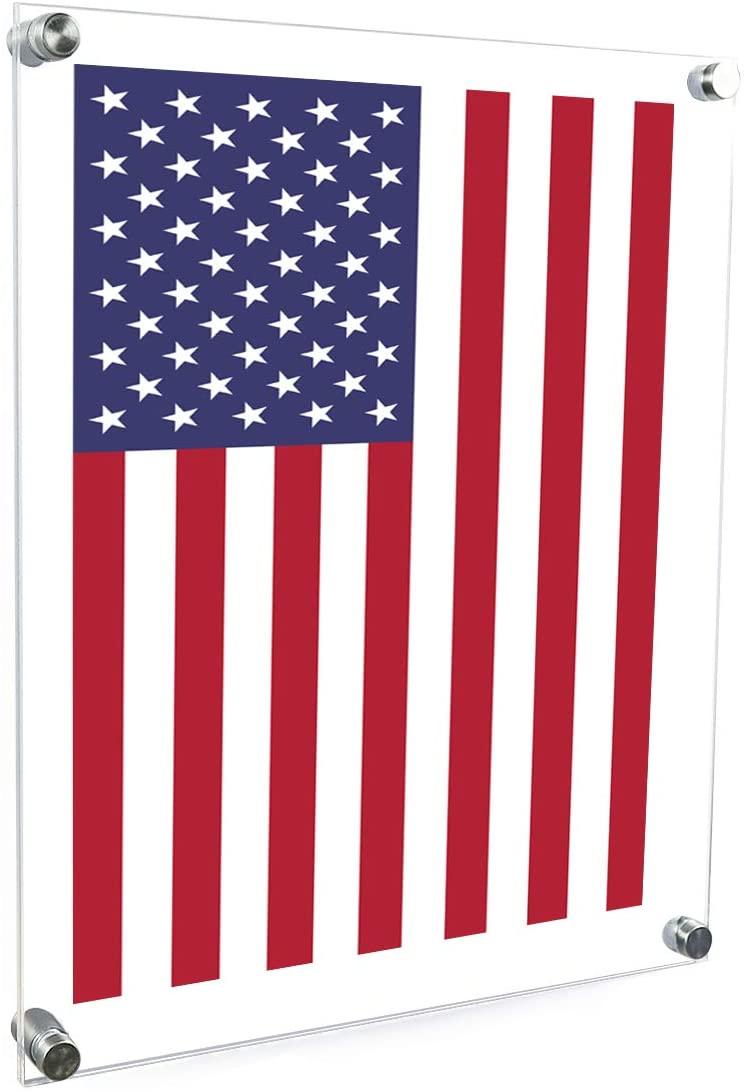 Floating 11x14 Clear Acrylic Picture Frame for Canvas Photo Certificate