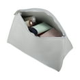 thumbnail image 6 of Unique Bargains 1 Pcs Portable Makeup Bag Toiletry Bag Cosmetic Organizer for Travel Storage Bag Leather, Silver Tone, 6 of 7
