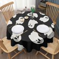 thumbnail image 3 of Pumpkin Ghost Illustration Tablecloth 60 Inch Round - Halloween Waterproof Washable Cute Design, 3 of 6