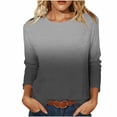 thumbnail image 3 of Josdec Women's Floral Print Long Sleeve Shirts Round Neck Casual Basic Tee Dressy Stretch All Season Loose Blouse Tops S-5XL, 3 of 8