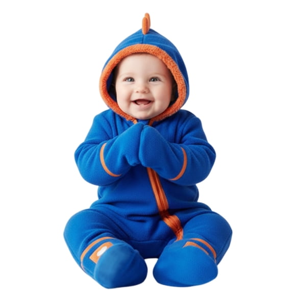 Enterizo para bebé PATPAT con capucha, pies y diseño de dinosaurio de forro polar 3-6 meses