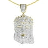 10k Yellow Gold Mens Ladies Diamond Mini 1" Iced Jesus Pendant Charm (1.20 ct)