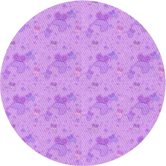 Ahgly Company Indoor Round Patterned Pastel Purple Pink Area Rugs, 7' Round