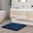 thumbnail image 1 of 1 Small Clara Clark Bath Mat Bathroom Rug - Absorbent Memory Foam Bath Rugs - Non-Slip, Thick, Cozy Velvet Feel Microfiber Bathrug, Plush Shower, Toilet- Floor Bathmats Carpet - Blue - 17"x24", 1 of 4