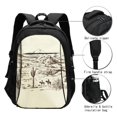 thumbnail image 3 of Cauagu Wild West Desert With Cowboys Print Travel Laptop with USB Charging Port,Extra Large Backpack College Backpack Business Work Bag Casual Daypack Perfert for Men Women, 3 of 7