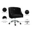 thumbnail image 2 of Meridian Furniture Arden Swivel Adjustable Black Velvet and Chrome Office Chair, 2 of 12